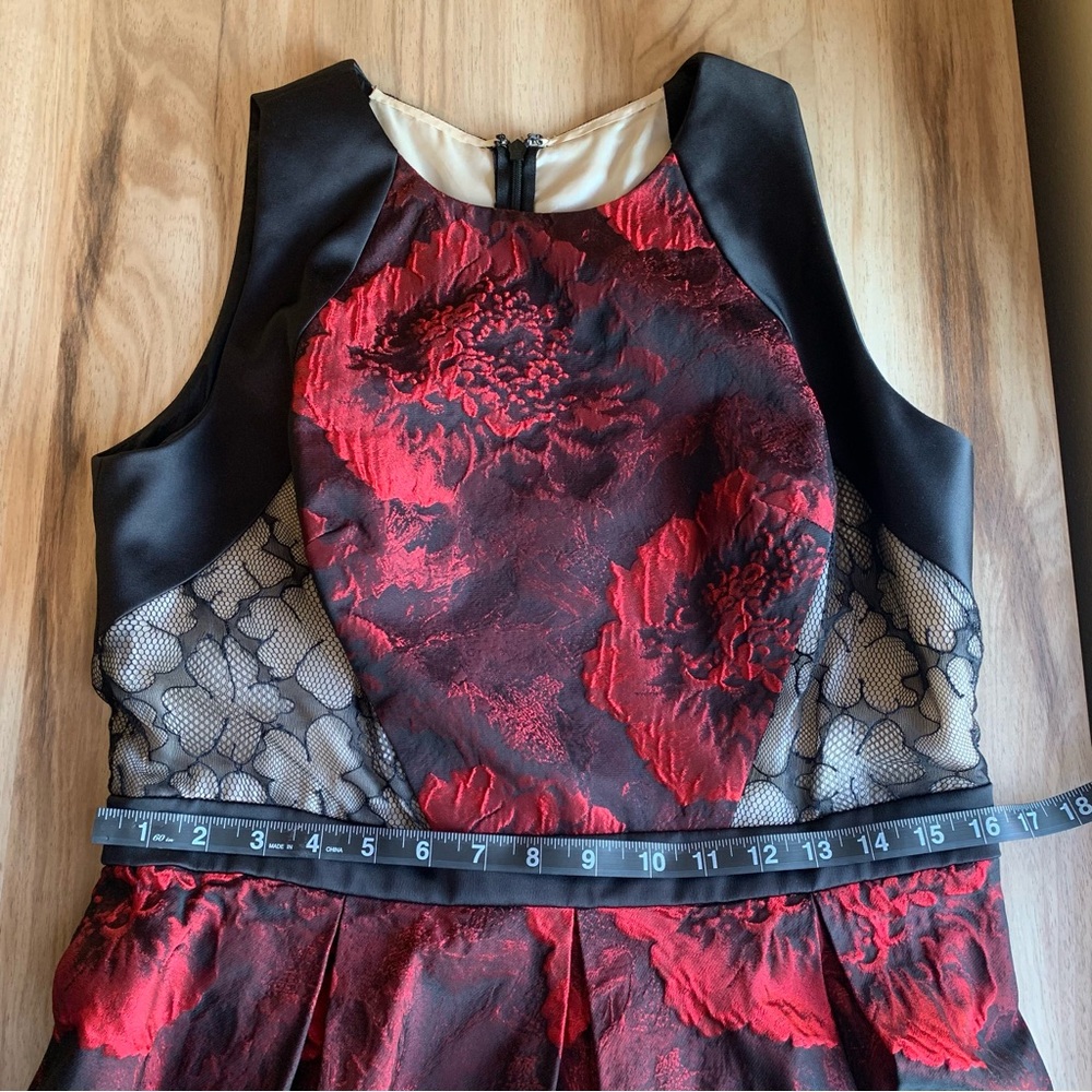 Carmen Marc Valvo Womens Dress Wedding Guest Sleeveless Floral Lace A-Line 12 XL - Picture 15 of 16